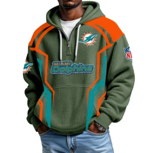 Miami Dolphins Men's Waffle Knit Hoodie Quarter Zip 2026 Limited