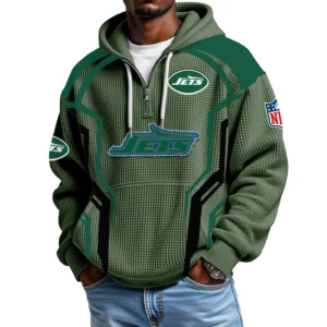 New York Jets Men's Waffle Knit Hoodie Quarter Zip 2026 Limited