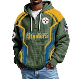 Pittsburgh Steelers Men's Waffle Knit Hoodie Quarter Zip 2026 Limited