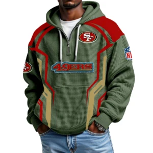 San Francisco 49ers Men's Waffle Knit Hoodie Quarter Zip 2026 Limited