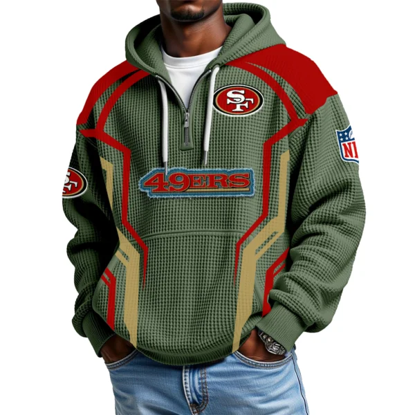 San Francisco 49ers Men's Waffle Knit Hoodie Quarter Zip 2026 Limited