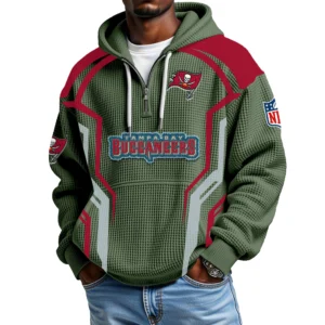 Tampa Bay Buccaneers Men's Waffle Knit Hoodie Quarter Zip 2026 Limited