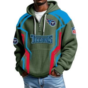 Tennessee Titans Men's Waffle Knit Hoodie Quarter Zip 2026 Limited