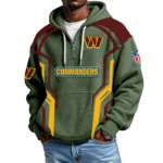 Washington Commanders Men's Waffle Knit Hoodie Quarter Zip 2026 Limited