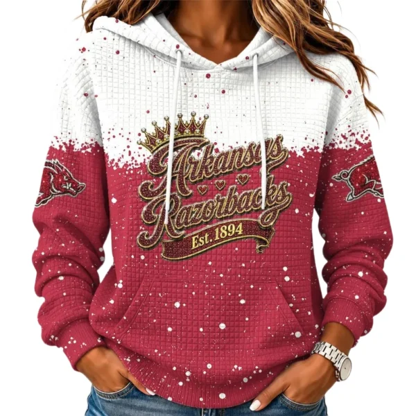 Arkansas Razorbacks Women’s Waffle Pullover Hoodie 2026 Limited