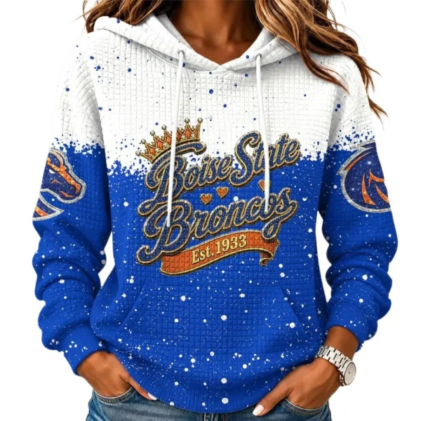 Boise State Broncos Women’s Waffle Pullover Hoodie 2026 Limited