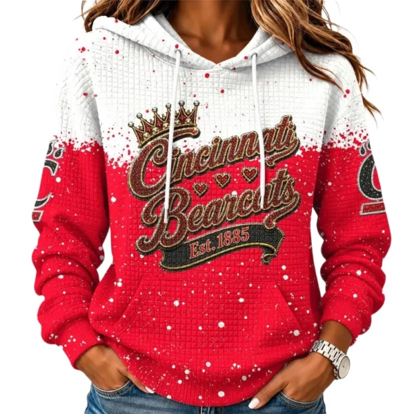 Cincinnati Bearcats Women’s Waffle Pullover Hoodie 2026 Limited