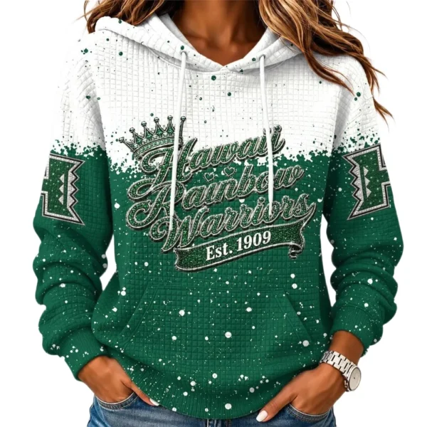Hawaii Rainbow Warriors Women’s Waffle Pullover Hoodie 2026 Limited