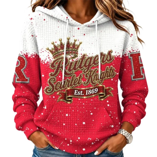 Rutgers Scarlet Knights Women’s Waffle Pullover Hoodie 2026 Limited