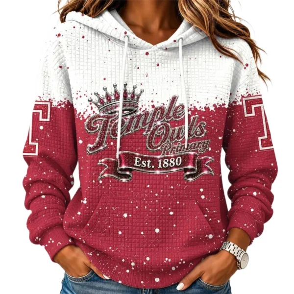 Temple Owls Women’s Waffle Pullover Hoodie 2026 Limited