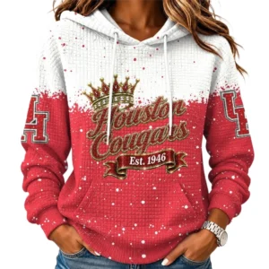 Houston Cougars Waffle Pullover Hoodie 2026 Limited For Women