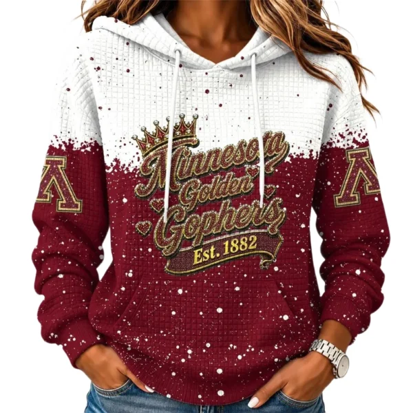 Minnesota Golden Gophers Women’s Waffle Pullover Hoodie 2026 Limited