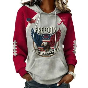 Alabama Crimson Tide x Freedom American Women’s Waffle Pullover Hoodie 2026 Limited