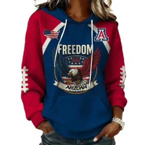 Arizona Wildcats x Freedom American Women’s Waffle Pullover Hoodie 2026 Limited