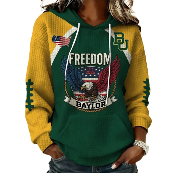 Baylor Bears x Freedom American Women’s Waffle Pullover Hoodie 2026 Limited