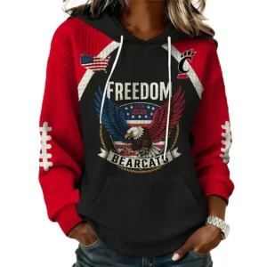 Cincinnati Bearcats x Freedom American Women’s Waffle Pullover Hoodie 2026 Limited