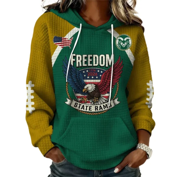 Colorado State Rams x Freedom American Women’s Waffle Pullover Hoodie 2026 Limited