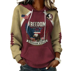 Florida State Seminoles x Freedom American Women’s Waffle Pullover Hoodie 2026 Limited