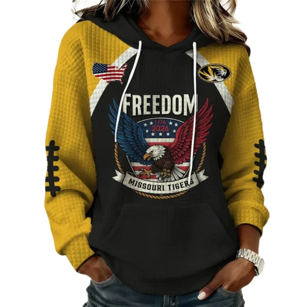 Missouri Tigers x Freedom American Women’s Waffle Pullover Hoodie 2026 Limited