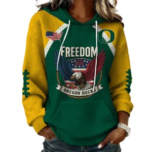 Oregon Ducks x Freedom American Women’s Waffle Pullover Hoodie 2026 Limited