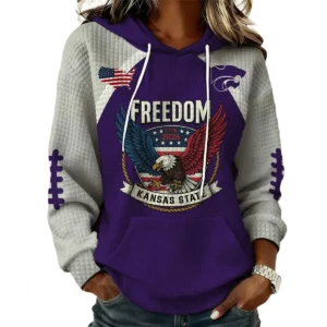 Kansas State Wildcats x Freedom American Women’s Waffle Pullover Hoodie 2026 Limited