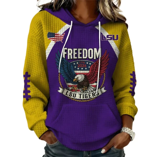 LSU Tigers x Freedom American Women’s Waffle Pullover Hoodie 2026 Limited