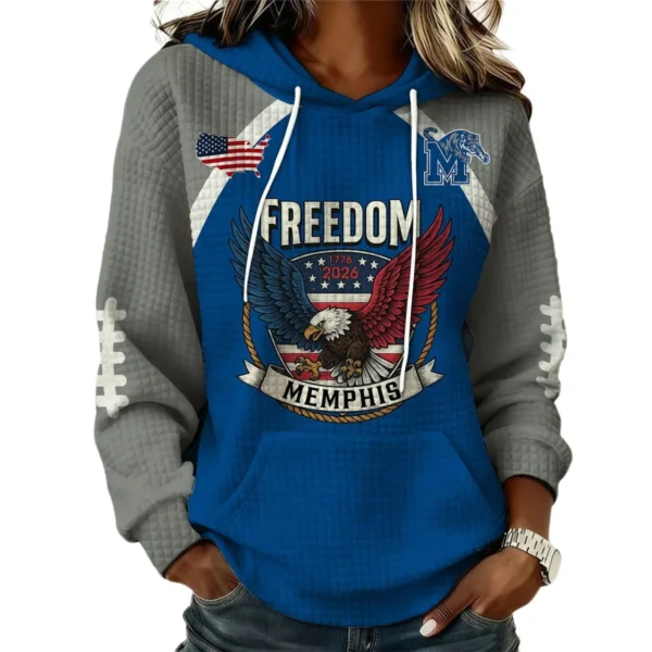 Memphis Tigers x Freedom American Women’s Waffle Pullover Hoodie 2026 Limited