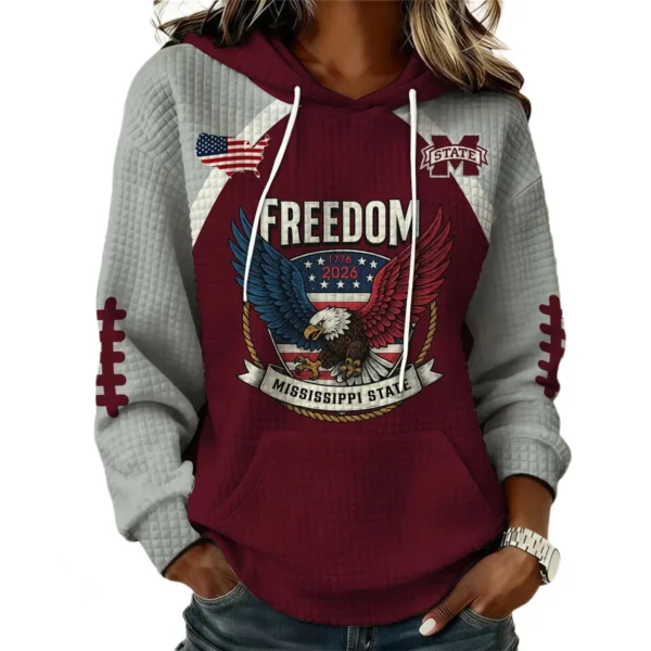Mississippi State Bulldogs x Freedom American Women’s Waffle Pullover Hoodie 2026 Limited