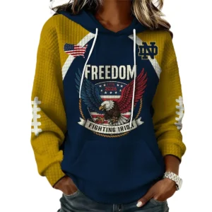 Notre Dame Fighting Irish x Freedom American Women’s Waffle Pullover Hoodie 2026 Limited