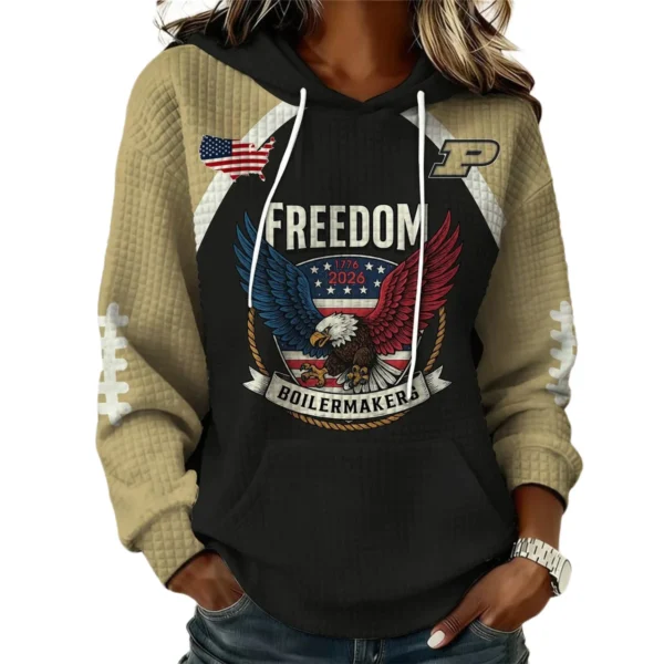 Purdue Boilermakers x Freedom American Women’s Waffle Pullover Hoodie 2026 Limited