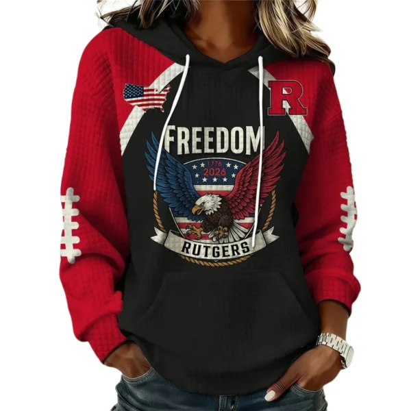 Rutgers Scarlet Knights x Freedom American Women’s Waffle Pullover Hoodie 2026 Limited