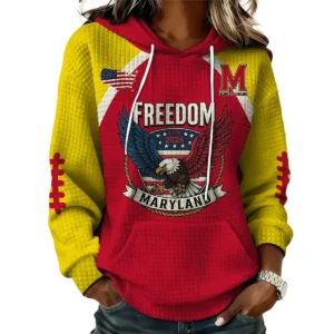 Maryland Terrapins x Freedom American Women’s Waffle Pullover Hoodie 2026 Limited