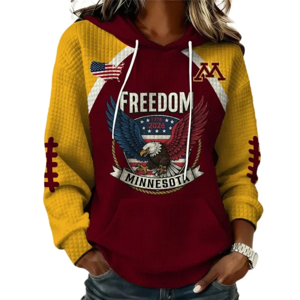 Minnesota Golden Gophers x Freedom American Women’s Waffle Pullover Hoodie 2026 Limited