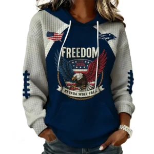 Nevada Wolf Pack x Freedom American Women’s Waffle Pullover Hoodie 2026 Limited