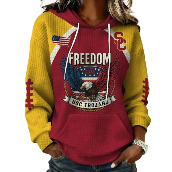 USC Trojans x Freedom American Women’s Waffle Pullover Hoodie 2026 Limited