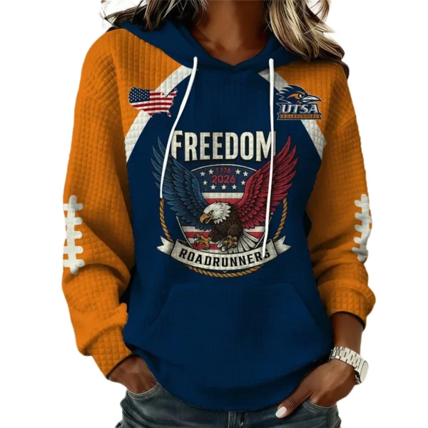 UTSA Roadrunners x Freedom American Women’s Waffle Pullover Hoodie 2026 Limited