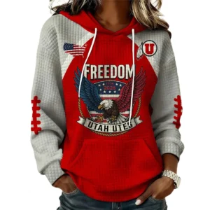Utah Utes x Freedom American Women’s Waffle Pullover Hoodie 2026 Limited
