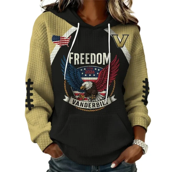 Vanderbilt Commodores x Freedom American Women’s Waffle Pullover Hoodie 2026 Limited