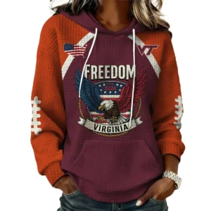 Virginia Tech Hokies x Freedom American Women’s Waffle Pullover Hoodie 2026 Limited
