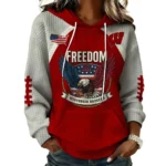 Wisconsin Badgers x Freedom American Women’s Waffle Pullover Hoodie 2026 Limited