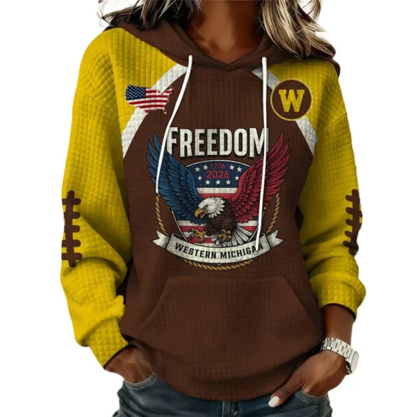 Western Michigan Broncos x Freedom American Women’s Waffle Pullover Hoodie 2026 Limited