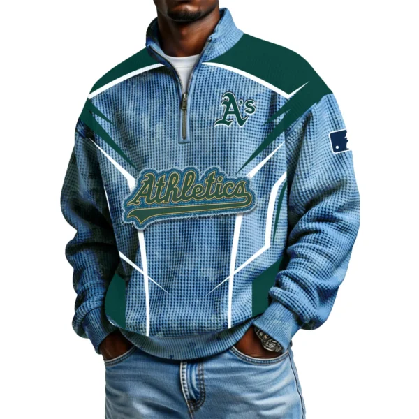 Athletics Men's Waffle Knit Quarter-Zip Long Sleeve Shirt 2026 Limited