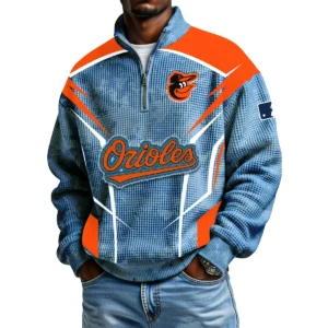 Baltimore Orioles Men's Waffle Knit Quarter-Zip Long Sleeve Shirt 2026 Limited