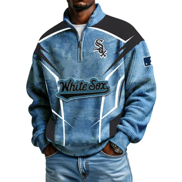Chicago White Sox Men's Waffle Knit Quarter-Zip Long Sleeve Shirt 2026 Limited