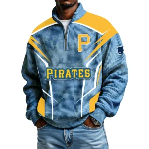 Pittsburgh Pirates Men's Waffle Knit Quarter-Zip Long Sleeve Shirt 2026 Limited