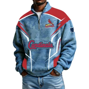 St. Louis Cardinals Men's Waffle Knit Quarter-Zip Long Sleeve Shirt 2026 Limited