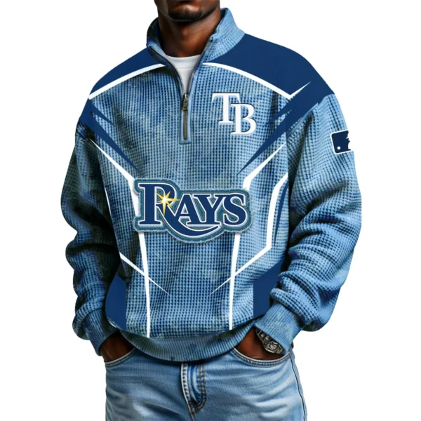Tampa Bay Rays Men's Waffle Knit Quarter-Zip Long Sleeve Shirt 2026 Limited