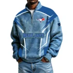 Toronto Blue Jays Men's Waffle Knit Quarter-Zip Long Sleeve Shirt 2026 Limited