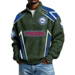 Philadelphia 76ers Men's Waffle Knit Quarter-Zip Long Sleeve Shirt 2026 Limited