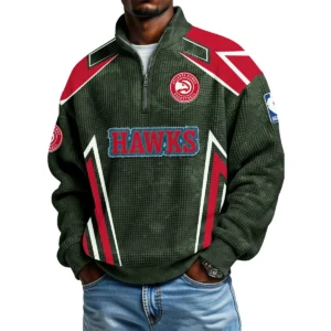 Atlanta Hawks Men's Waffle Knit Quarter-Zip Long Sleeve Shirt 2026 Limited